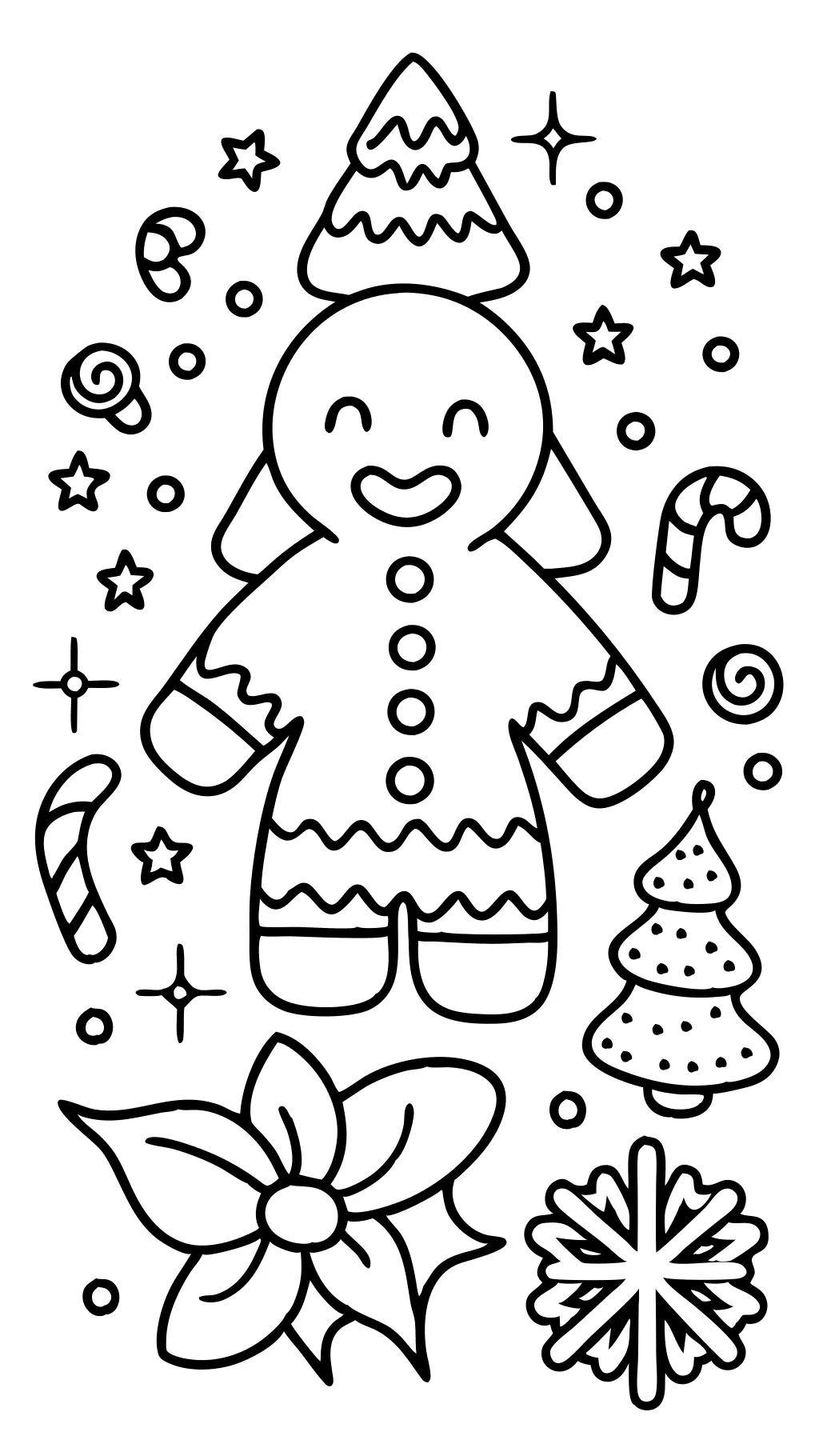 christmas gingerbread coloring page